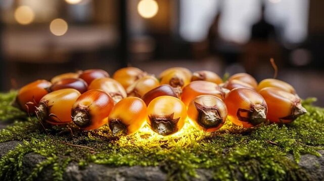 Close-up of ladybugs on moss in natural setting