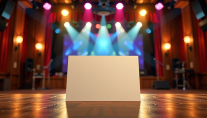 Vibrant Stage with Blank Sign Ready for Performance