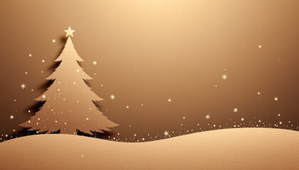 Shimmering Christmas Tree Amidst Snowy Winter