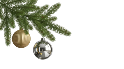 Christmas ornaments isolated on transparent background