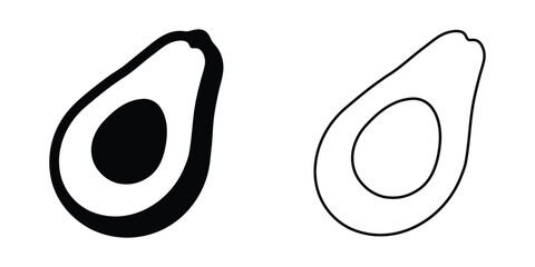avocado fruit silhouette vector, avocado icon