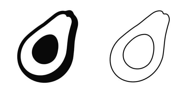 avocado fruit silhouette vector, avocado icon