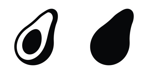 avocado fruit silhouette vector, avocado icon