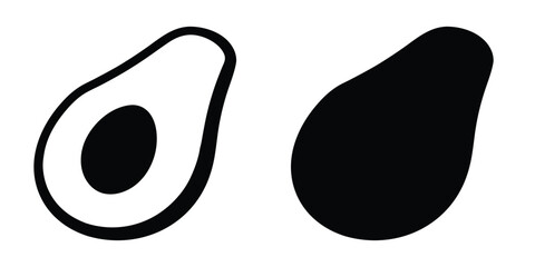 avocado fruit silhouette vector, avocado icon