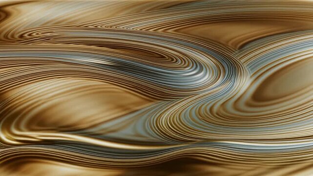Luxury liquid metal background with smooth gold and silver waves