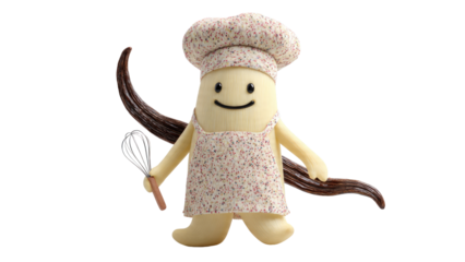 Vanilla Bean Baker Character with Whisk