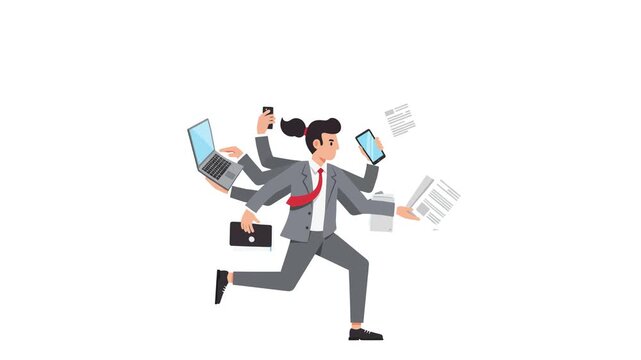 Overworked Worker Vector Illustration Stress Concept