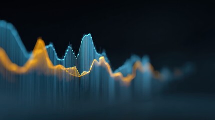 Abstract Visualization of Stock Market Data Displaying Digital Trading Fluctuations with Colorful Line Graphs and Dynamic Movement