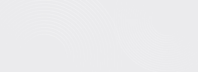 White Glowing Geometric Lines On Gray Background. Modern Shiny Blue Circle Abstract. Futuristic Technology Concept.