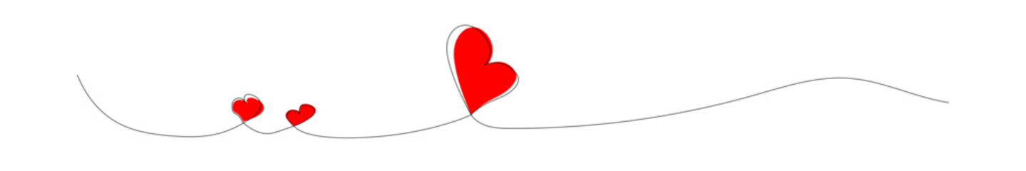 Heart . Continuous line art drawing. Heart Red. Continuous Line Art Drawing. Hand Drawn Doodle Vector Illustration in a Continuous Line Art. Hand Drawn Doodle Heart. Flat Style.