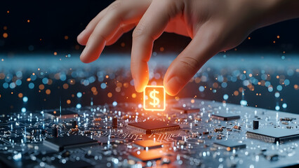 Digital currency emerging from computer circuitry