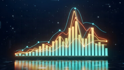 Analyzing trends in financial data with graphical representation