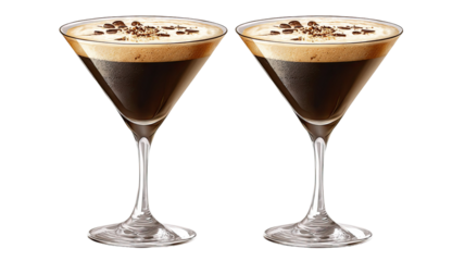 A cold refreshment of coffee latte with milk and ice cubes served in a glass as a sweet liquid beverage for a party bar
