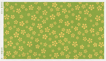 日本の伝統「利休梅紋」を版画風に描いた、和紙の千代紙