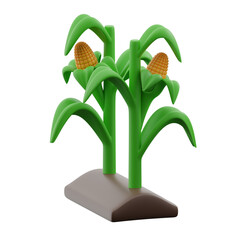 Corn stalks 3d illustration