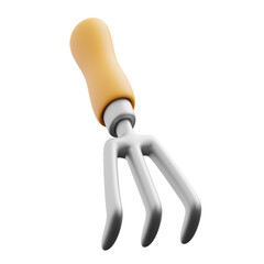Garden Hand Fork 3d illustration