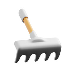 Garden rake 3d illustration