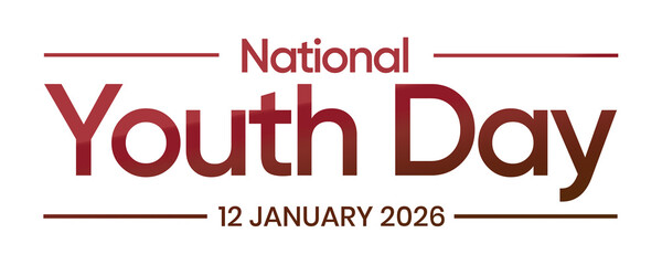 National Youth Day Transparent text PNG