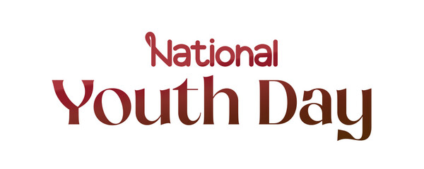 National Youth Day Transparent text PNG