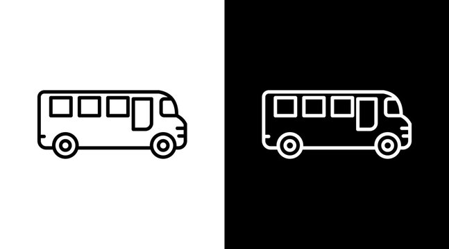 Mini Bus Icon For Design Elements
