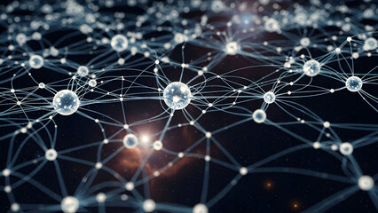 Stunning network visualization with glowing nodes and connections