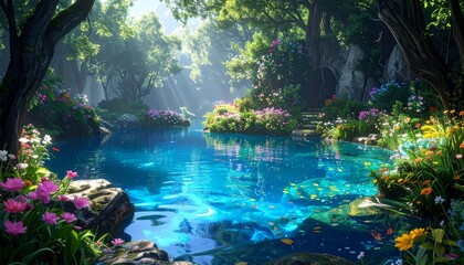 妖精が宿る碧の幻想的な泉3