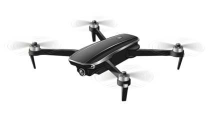 Quadrocopter drone isolated on transparent background PNG