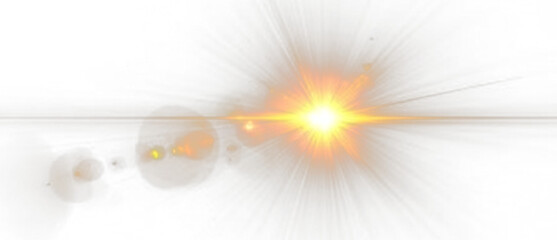 Star glow beam flash light yellow cosmic sparkle.
