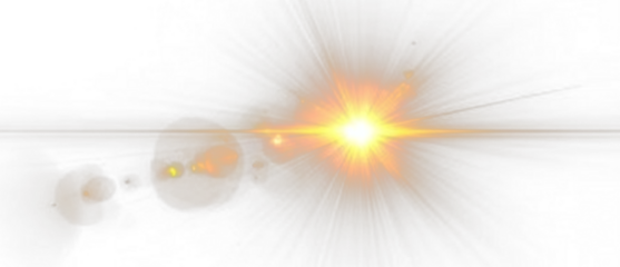 Star glow beam flash light yellow cosmic sparkle.
