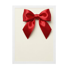 Shiny red satin bow isolated on transparent background
