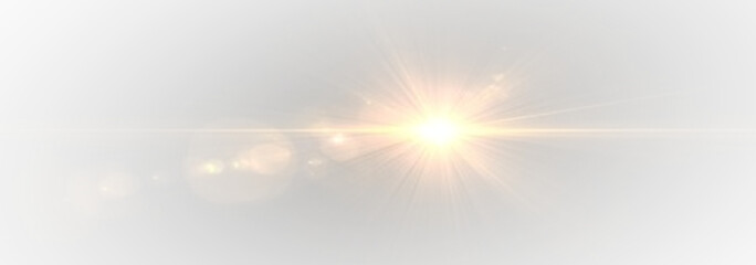 Star light glow flash beam yellow radiant cosmic energy rays.
