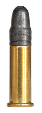 .22 long rifle rimfire cartridge with a lead bullet