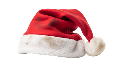 dirty santa hat, isolated on transparent background PNG