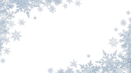 snowflakes border, isolated on transparent background PNG