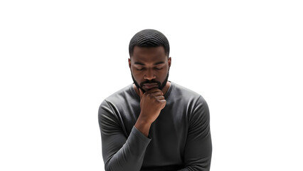 man thinking, isolated on transparent background PNG