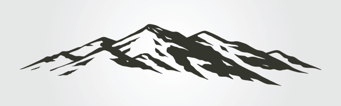 mountain vector landscape design, mountain peaks background icon illustration design