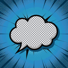 Dynamic Comic Speech Bubble Illustration with Explosion Background for Creative Design
