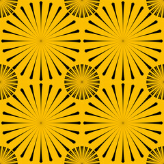 seamless botanical pattern of painted oriental motifs 