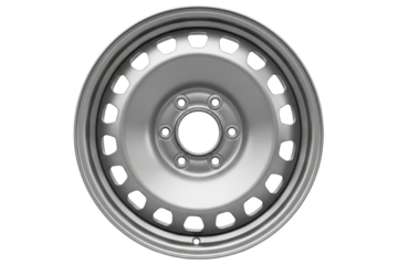 Industrial steel wheel rim isolated on a transparent background