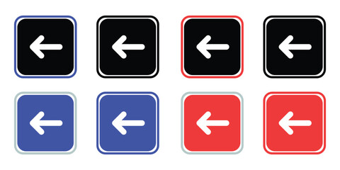 Directional Arrow Vector Icon Set. Left, Right, Up, and Down Navigation Symbols for UI/UX, Web, and Mobile App Interface Design.