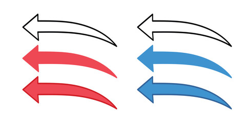 Fototapeta premium Directional Arrow Vector Icon Set. Left, Right, Up, and Down Navigation Symbols for UI/UX, Web, and Mobile App Interface Design.