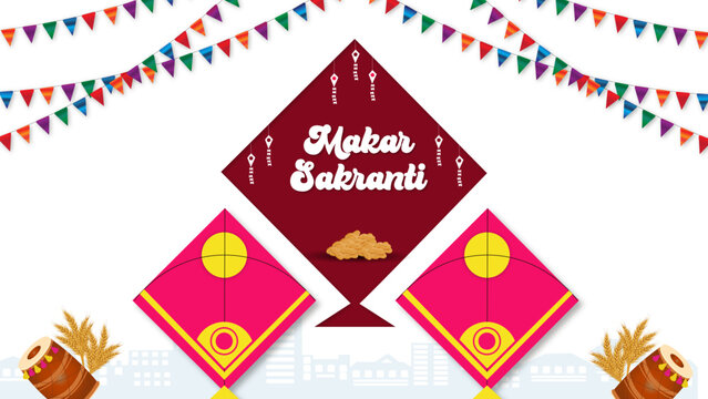 Happy Makar Sankranti Creative Social Media Post, Web Banner, Greeting, Print background