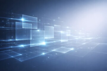 Fototapeta premium Futuristic abstract blue technology background featuring a digital line pattern and concept data network design