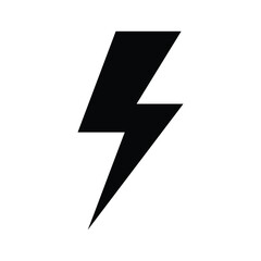 Black lightning bolt symbol on white background