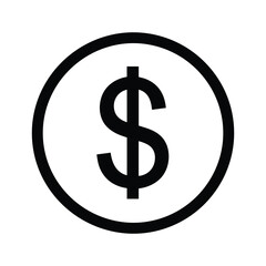 Obraz premium Dollar sign inside circle logo