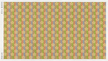 日本の伝統「利休梅紋」を版画風に描いた、和紙の千代紙