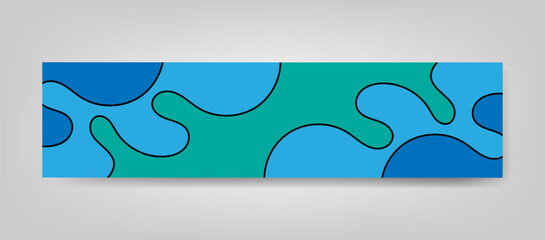 Abstract Organic Shape LinkedIn Cover Background in Blue and Green with Modern Fluid Design