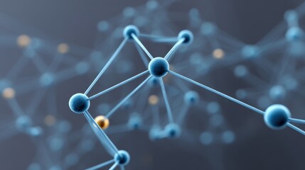 Abstract representation of molecular structure showcasing interconnected nodes and connections in a scientific background for research and innovation