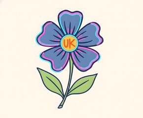 Vintage Minimalist Flower. Simple Flower Artwork. Textured Botanical Art Print. Nature Plant Illustration Vector. Simple Hand Drawn Floral.