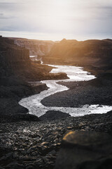 J&ouml;kuls&aacute; &aacute; fj&ouml;llum, river in iceland here after passing the Dettifoss Waterfall